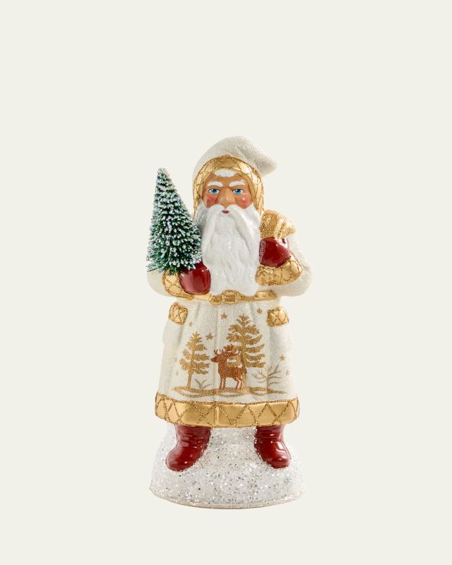 Santa with Reindeer Figurine